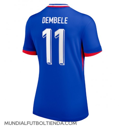 Camiseta Francia Ousmane Dembele #11 Primera Equipación Replica Eurocopa 2024 para mujer mangas cortas